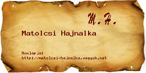 Matolcsi Hajnalka névjegykártya